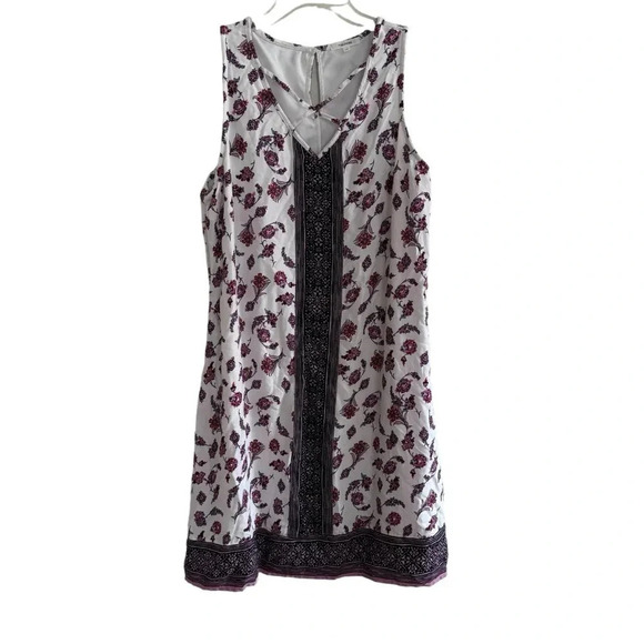 Maurices Floral Dress Shift Knee Length Sleeveless V-neck M - Picture 1 of 12